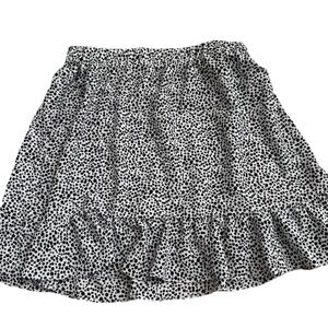 Polly Womens White Polka Dot Ruffle Rasmus Mini Skirt US 4 EU 36